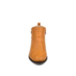 ELLIS ZIP UP VEGAN LEATHER BOOTIES IN WIDE - Mustard