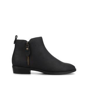 ELLIS ZIP UP VEGAN LEATHER BOOTIES IN WIDE - Vintage Black
