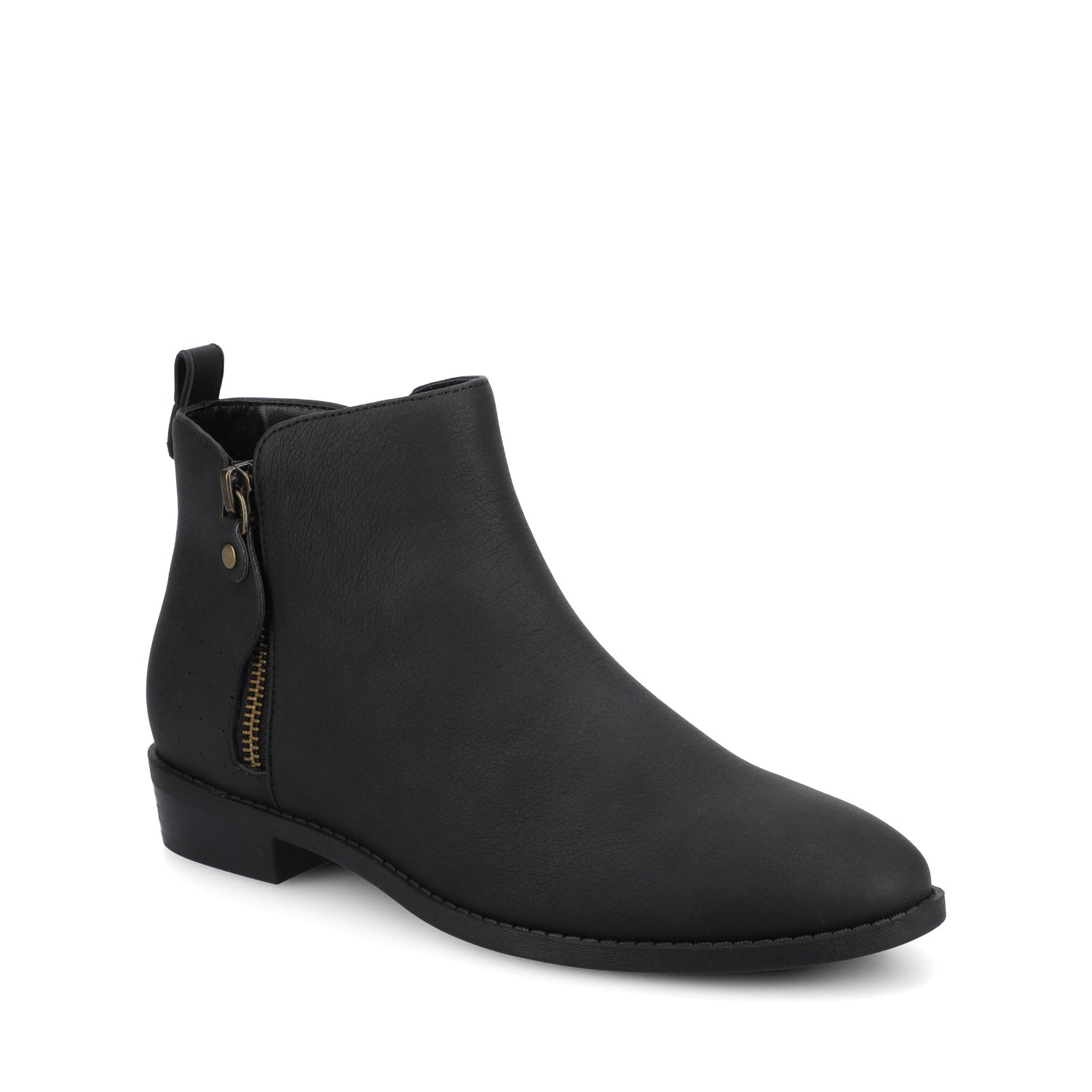 ELLIS ZIP UP BOOTIE IN VEGAN LEATHER - Vintage Black