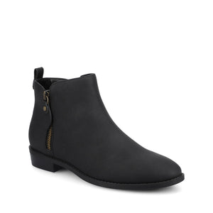 ELLIS ZIP UP BOOTIE IN VEGAN LEATHER - Vintage Black