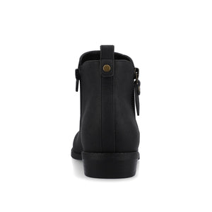 ELLIS ZIP UP VEGAN LEATHER BOOTIES IN WIDE - Vintage Black