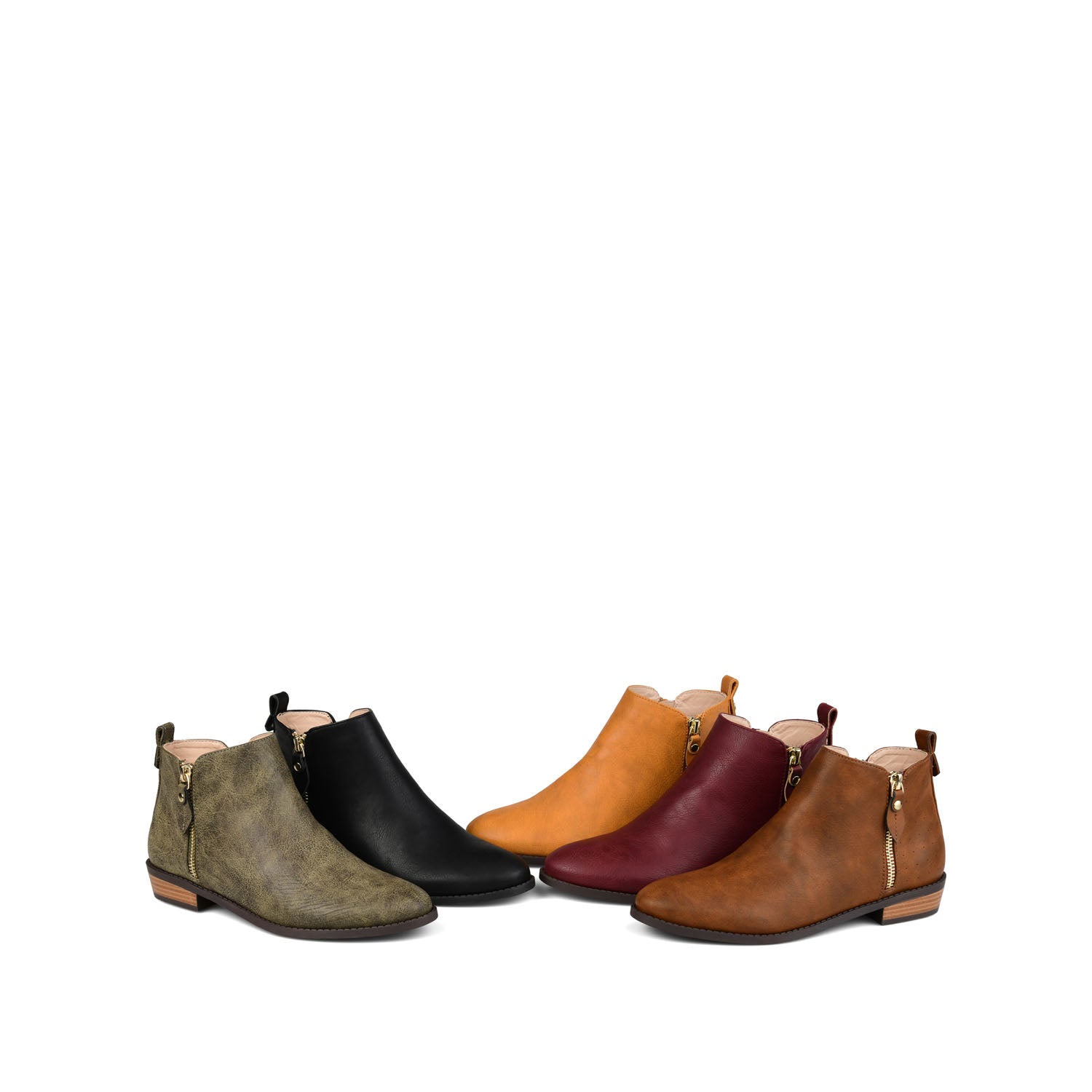 ELLIS ZIP UP FAUX LEATHER BOOTIES IN WIDE