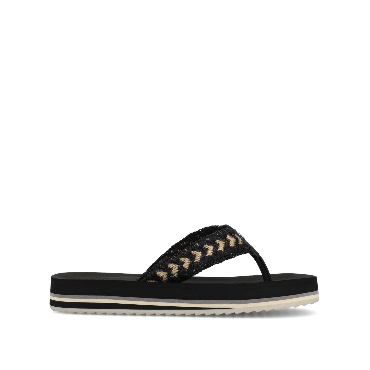 ELODDIE WOVEN STRAP BEACH SANDALS - Black