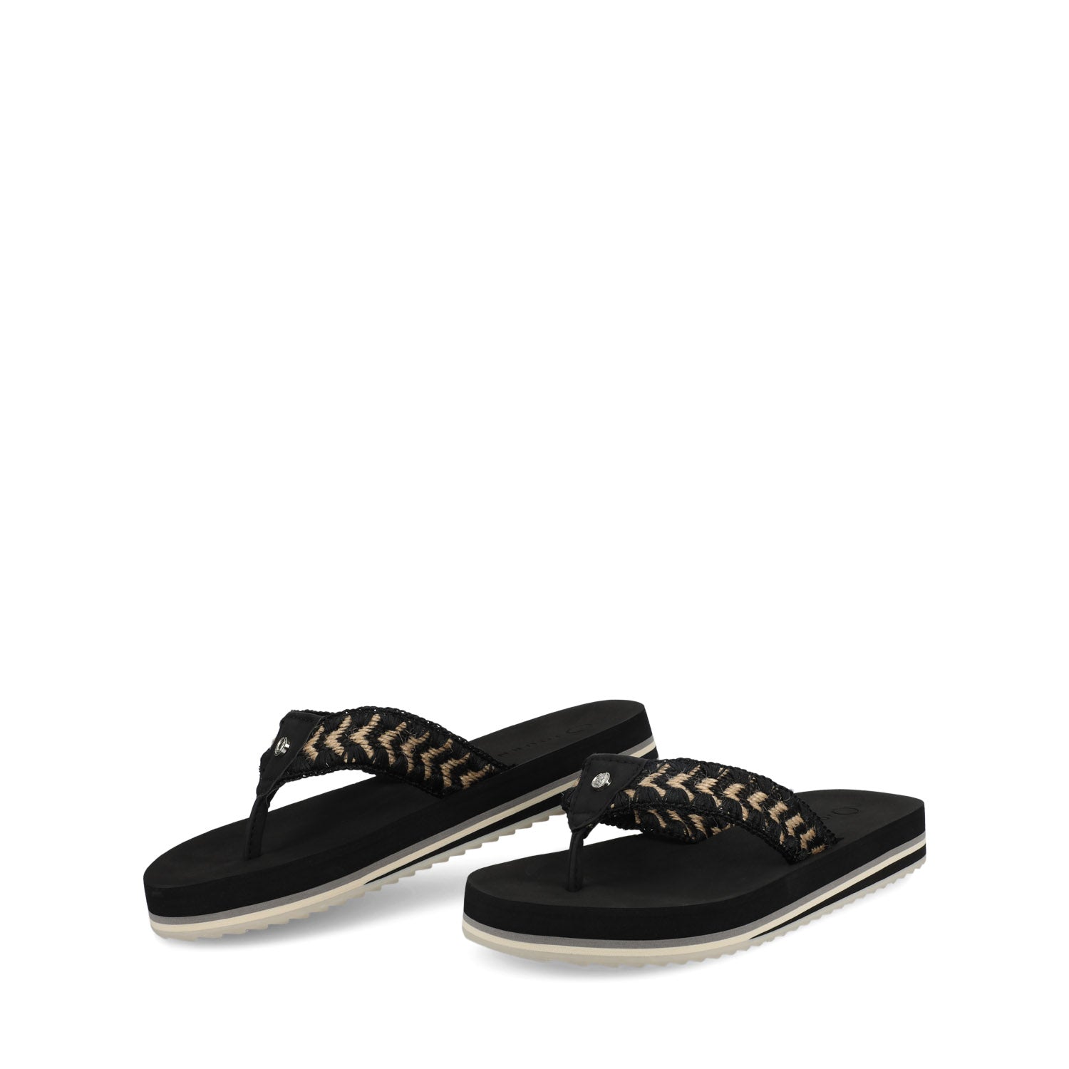 ELODDIE WOVEN STRAP BEACH SANDALS - Black