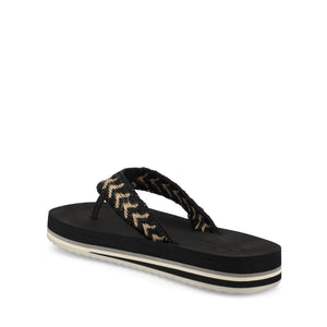 ELODDIE WOVEN STRAP BEACH SANDALS - Black