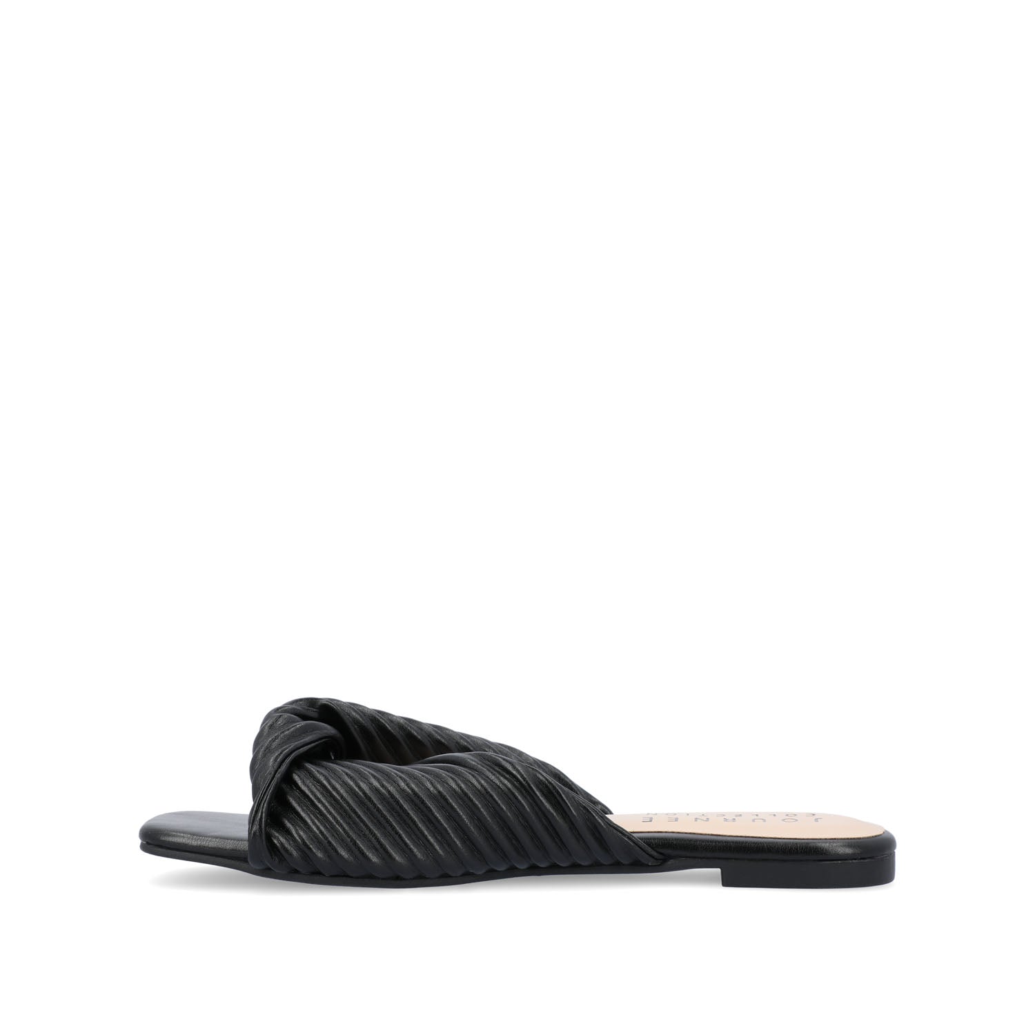 EMALYNN SLIDE SANDALS IN VEGAN LEATHER - Black PU
