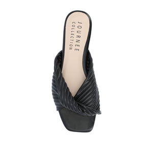 EMALYNN SLIDE SANDALS IN VEGAN LEATHER - Black PU