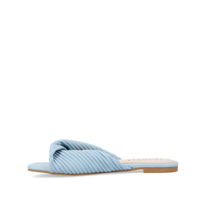 EMALYNN SLIDE SANDALS IN VEGAN LEATHER - Blue PU