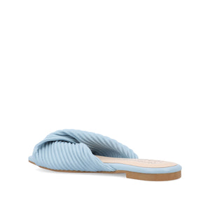 EMALYNN SLIDE SANDALS IN VEGAN LEATHER - Blue PU