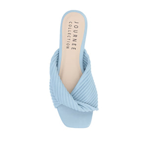 EMALYNN SLIDE SANDALS IN VEGAN LEATHER - Blue PU