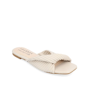 EMALYNN SLIDE SANDALS IN VEGAN LEATHER - Sand PU