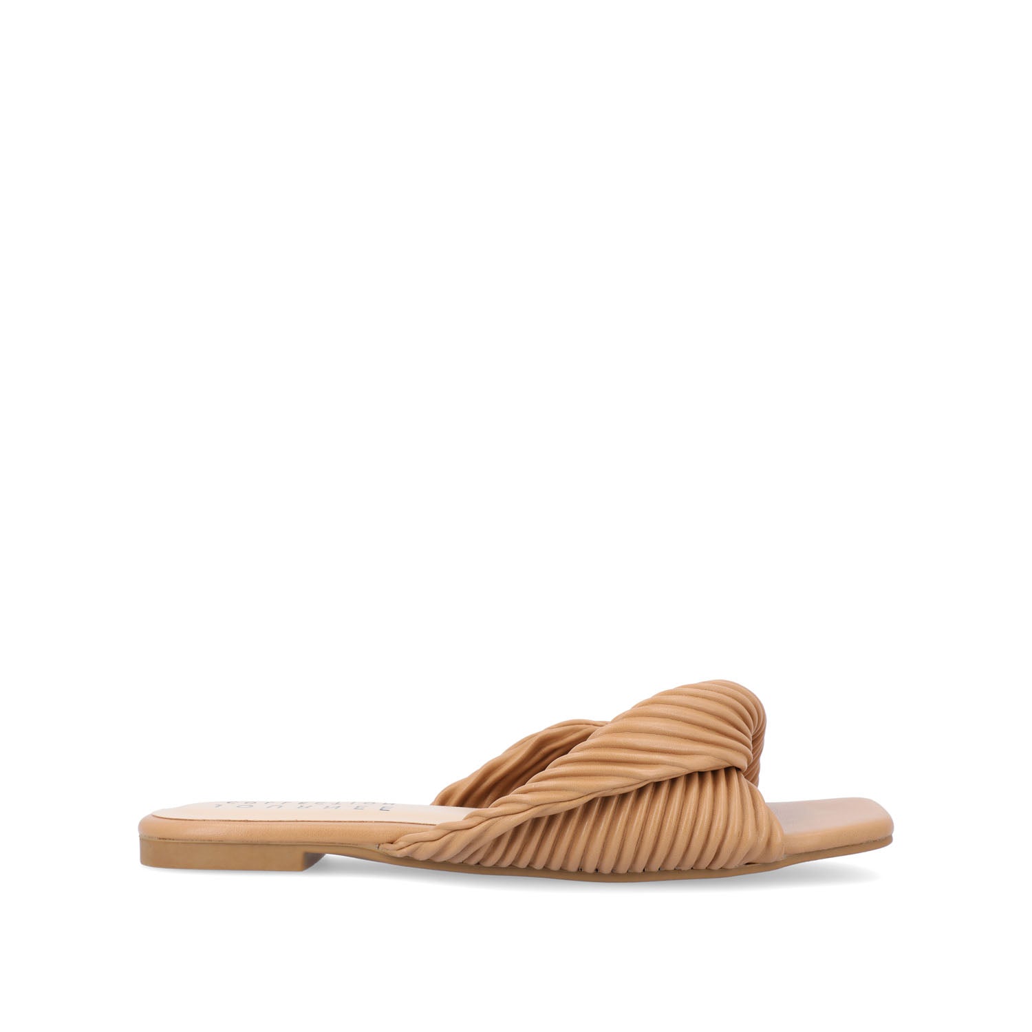 EMALYNN SLIDE SANDALS IN VEGAN LEATHER - Tan PU