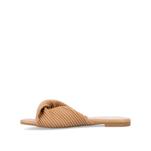 EMALYNN SLIDE SANDALS IN VEGAN LEATHER - Tan PU