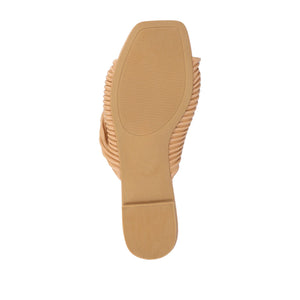 EMALYNN SLIDE SANDALS IN VEGAN LEATHER - Tan PU