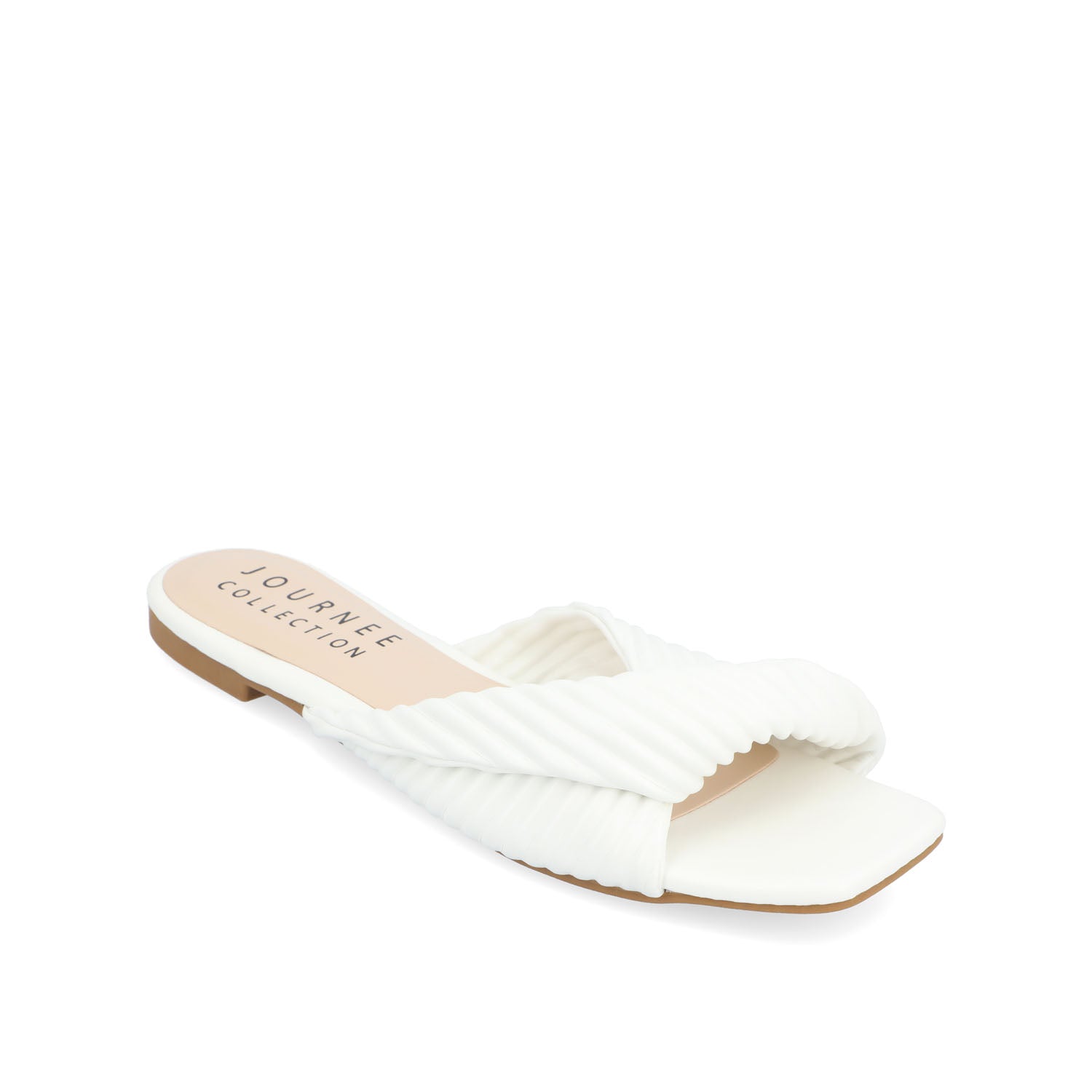 EMALYNN SLIDE SANDALS IN VEGAN LEATHER - White PU