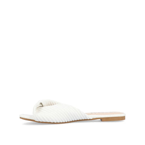 EMALYNN SLIDE SANDALS IN VEGAN LEATHER - White PU