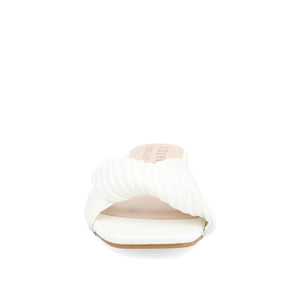 EMALYNN SLIDE SANDALS IN VEGAN LEATHER - White PU