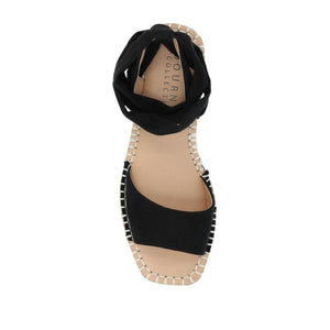 EMELIE MULTI STRAP ESPADRILLE SANDALS - Black
