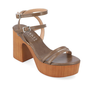 EMERYNN HEELED SANDALS IN VEGAN LEATHER - Brown