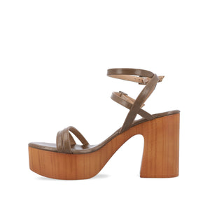 EMERYNN HEELED SANDALS IN VEGAN LEATHER - Brown