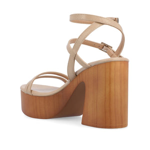 EMERYNN HEELED SANDALS IN VEGAN LEATHER - Tan