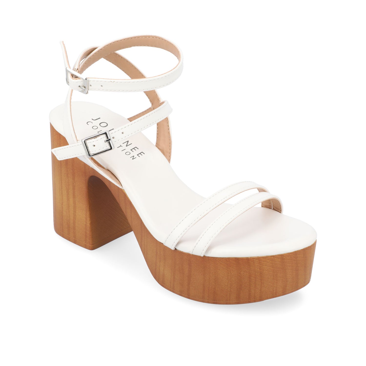 EMERYNN HEELED SANDALS IN VEGAN LEATHER - White