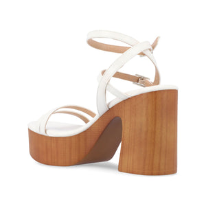 EMERYNN HEELED SANDALS IN VEGAN LEATHER - White