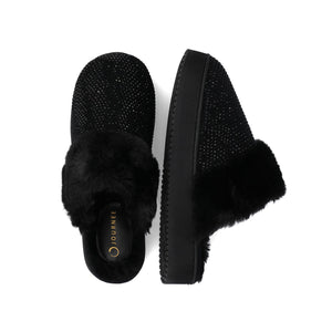EMMBER SLIPPERS IN FAUX SUEDE - Black