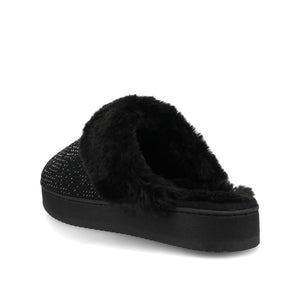 EMMBER SLIPPERS IN FAUX SUEDE - Black