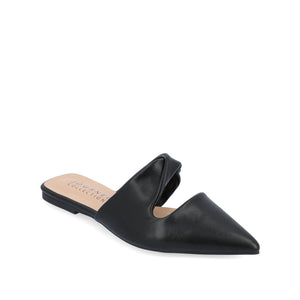 ENNISS MULE FLATS IN VEGAN LEATHER - Black