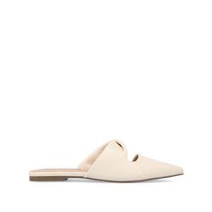 ENNISS MULE FLATS IN VEGAN LEATHER - Bone