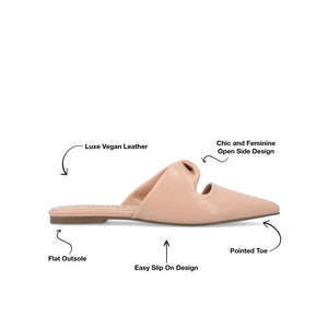 ENNISS MULE FLATS IN VEGAN LEATHER - Blush