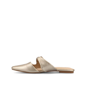 ENNISS MULE FLATS IN VEGAN LEATHER - Champagne