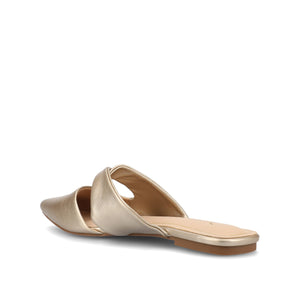 ENNISS MULE FLATS IN VEGAN LEATHER - Champagne