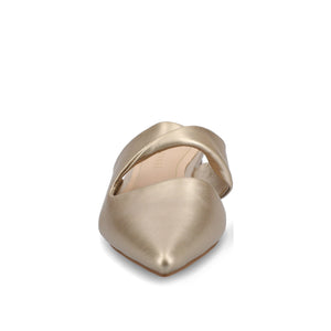 ENNISS MULE FLATS IN VEGAN LEATHER - Champagne