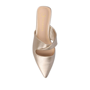 ENNISS MULE FLATS IN VEGAN LEATHER - Champagne