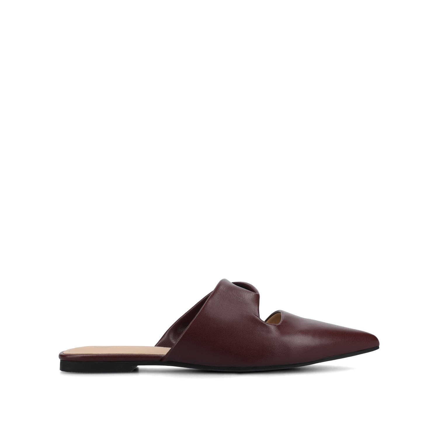 ENNISS MULE FLATS IN VEGAN LEATHER - Oxblood Nubuck