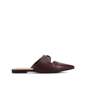 ENNISS MULE FLATS IN VEGAN LEATHER - Oxblood Nubuck