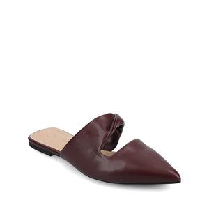 ENNISS MULE FLATS IN VEGAN LEATHER - Oxblood Nubuck