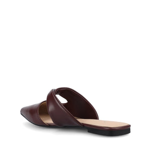 ENNISS MULE FLATS IN VEGAN LEATHER - Oxblood Nubuck