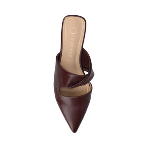 ENNISS MULE FLATS IN VEGAN LEATHER - Oxblood Nubuck