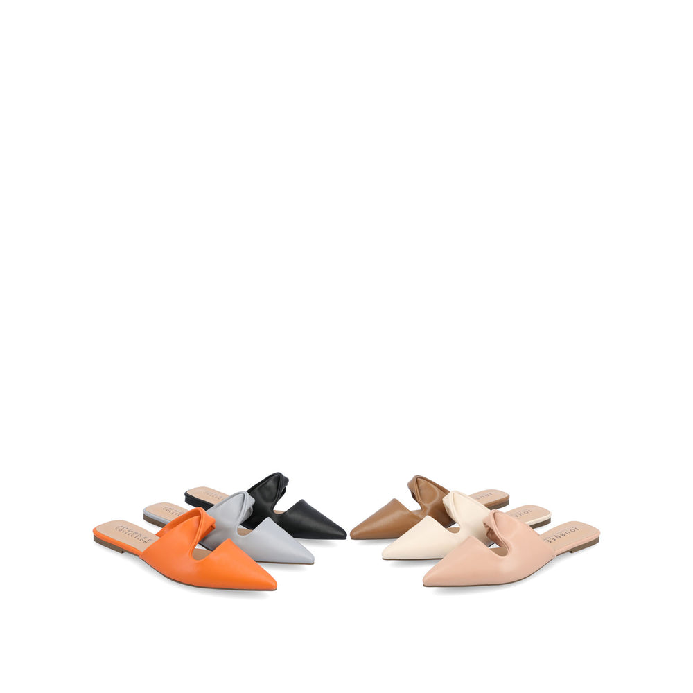 ENNISS MULE FLATS IN FAUX LEATHER