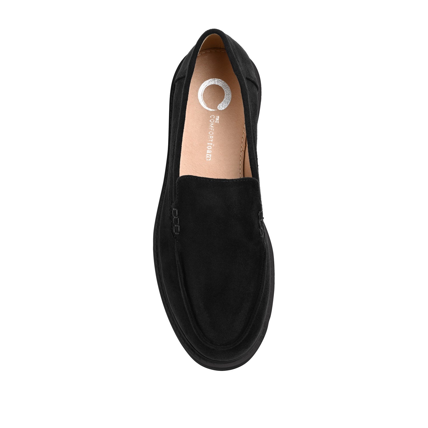 ERIKA FAUX SUEDE LOAFER FLAT IN WIDE - Black Faux Suede