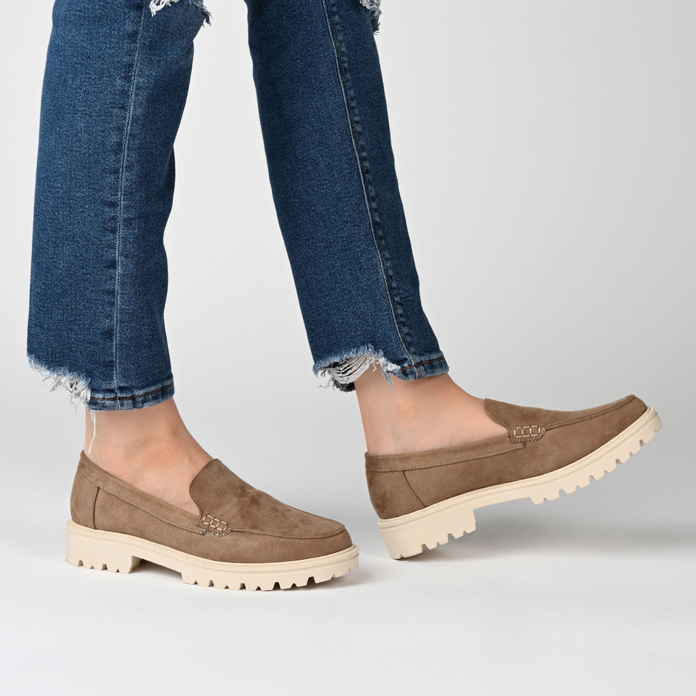 ERIKA FAUX SUEDE LOAFER FLAT IN WIDE