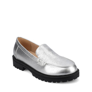 ERIKA SLIP ON LOAFER - Silver