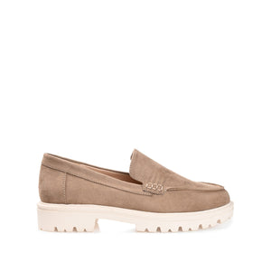 ERIKA FAUX SUEDE LOAFER FLAT IN WIDE - Taupe Suede