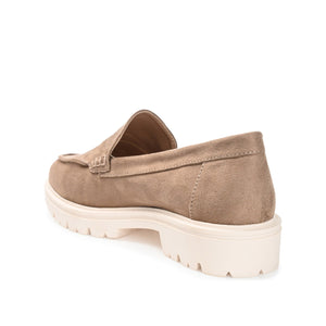 ERIKA LOAFER FLATS IN FAUX SUEDE - Taupe Suede