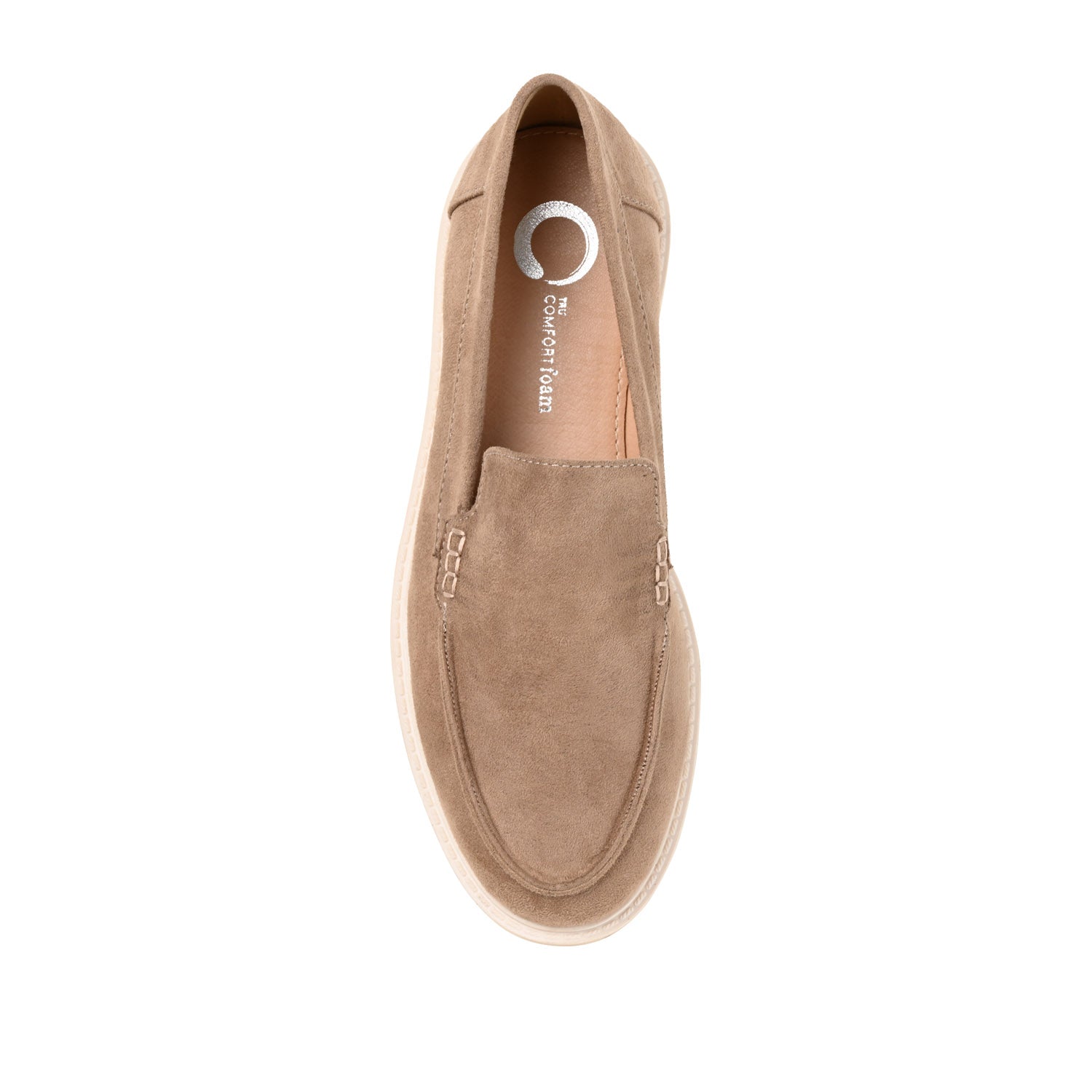 ERIKA FAUX SUEDE LOAFER FLAT IN WIDE - Taupe Suede
