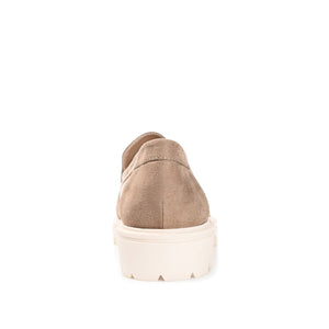 ERIKA FAUX SUEDE LOAFER FLAT IN WIDE - Taupe Suede