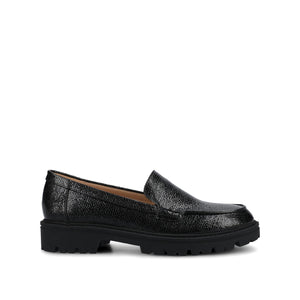 ERIKA SLIP ON LOAFER IN WIDE - Black Lizard